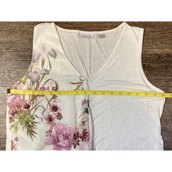 Sweet Pea Stacy Frati NY & Company Cream Floral Sleeveless Relaxed Blouse Size M - Picture 4 of 6